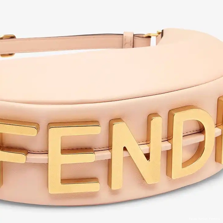 Affordable HOT Fendi Fendigraphy Small Pink In Calf Hobo Leather Bag 0523